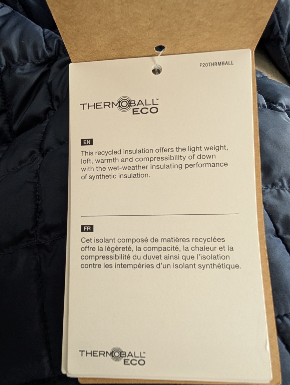 NWT Men's North Face Thermalball Eco Insulated Puffer Jacket XXL 2XL Navy $230 thumbnail 5