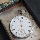 Antique Solid Silver Gents Waltham Mass Traveler Pocket Watch 1913 W/O Ref4366