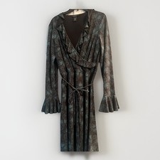 Vintage Express Long Sleeve Wrap Dress Size 13-14