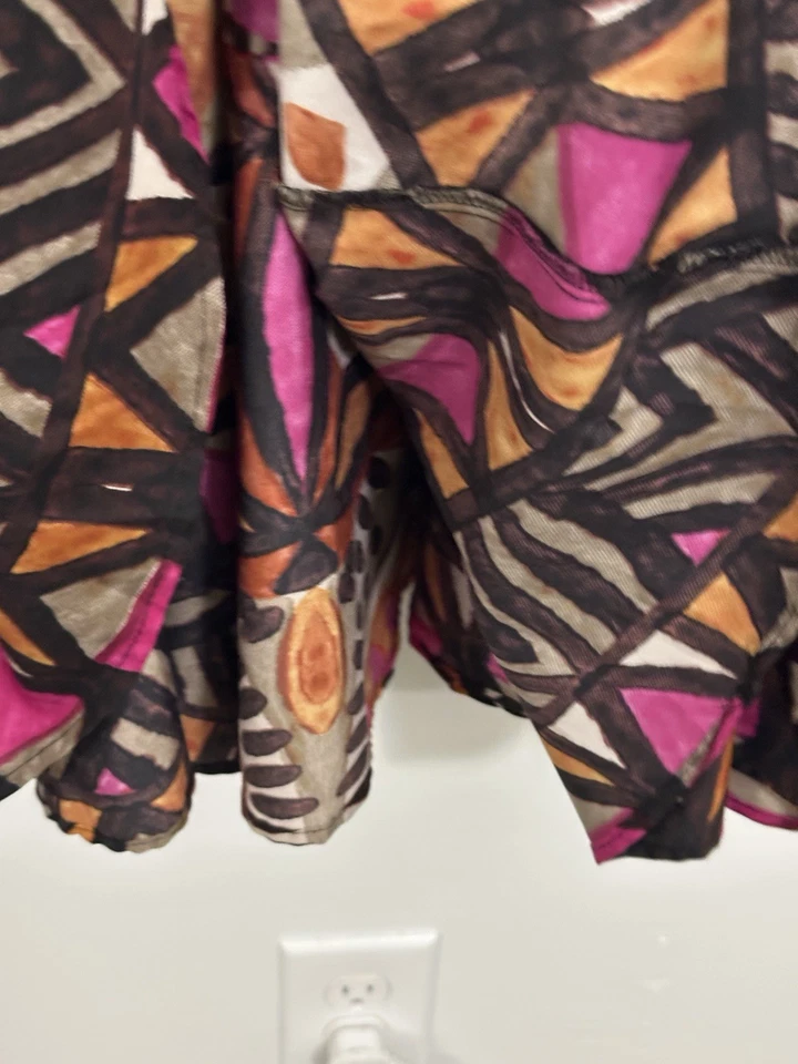 Cato Women's Artsy Long Maxi Skirt Size M Boho Flare Pull On Tribal Print Hippie - Image 4 of 4