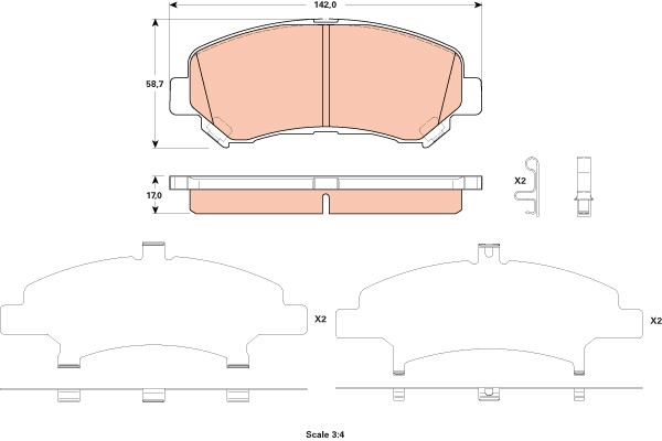 TRW GDB3521 BremsklöTze, BremsbeläGe FüR Suzuki Kizashi (Fr)-image