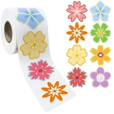 Flower Sticker for Valentines Card Letter Envelope Self-Adhesive Wrapping Labels