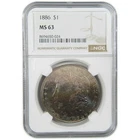 1886 Morgan Silver Dollar MS 63 NGC Uncirculated $1 Coin SKU:I27566