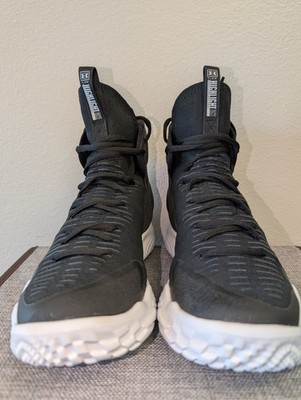 Size 9W- Under Armour Flow Ace Highlight Black White W