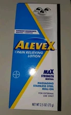 NEW Roll-on Alevex Max Pain Relieving Lotion 2.5Oz. Camphor Menthol Pain massage