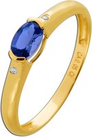 Tansanit Ring Gold 333 8K Nat. Tansanit 0.46Ct Natur Diamanten 0.05Ct