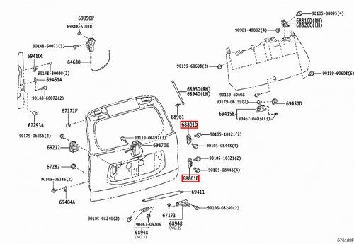 Genuine Prado 120 Series TRJ LJ KDJ GRJ Upper Lower Rear Door Tailgate Hinge x2 - Picture 6 of 18