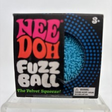 NEE DOH FUZZ BALL Flower Power Turquoise Squeeze Stress Ball Sensory Toy