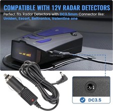 Replacement 6.5ft Radar Detector Charger Cord - Car Cigarette Lighter DC Adapter