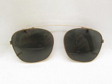 AMERICAN OPTICAL GOLD METAL SQUARE CLIP-ON SUNGLASSES 50 MM 120270