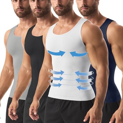 Herren Mieder Unterhemd Bauchweg Kompressionsshirt Body Shaper Abnehmen Korsett