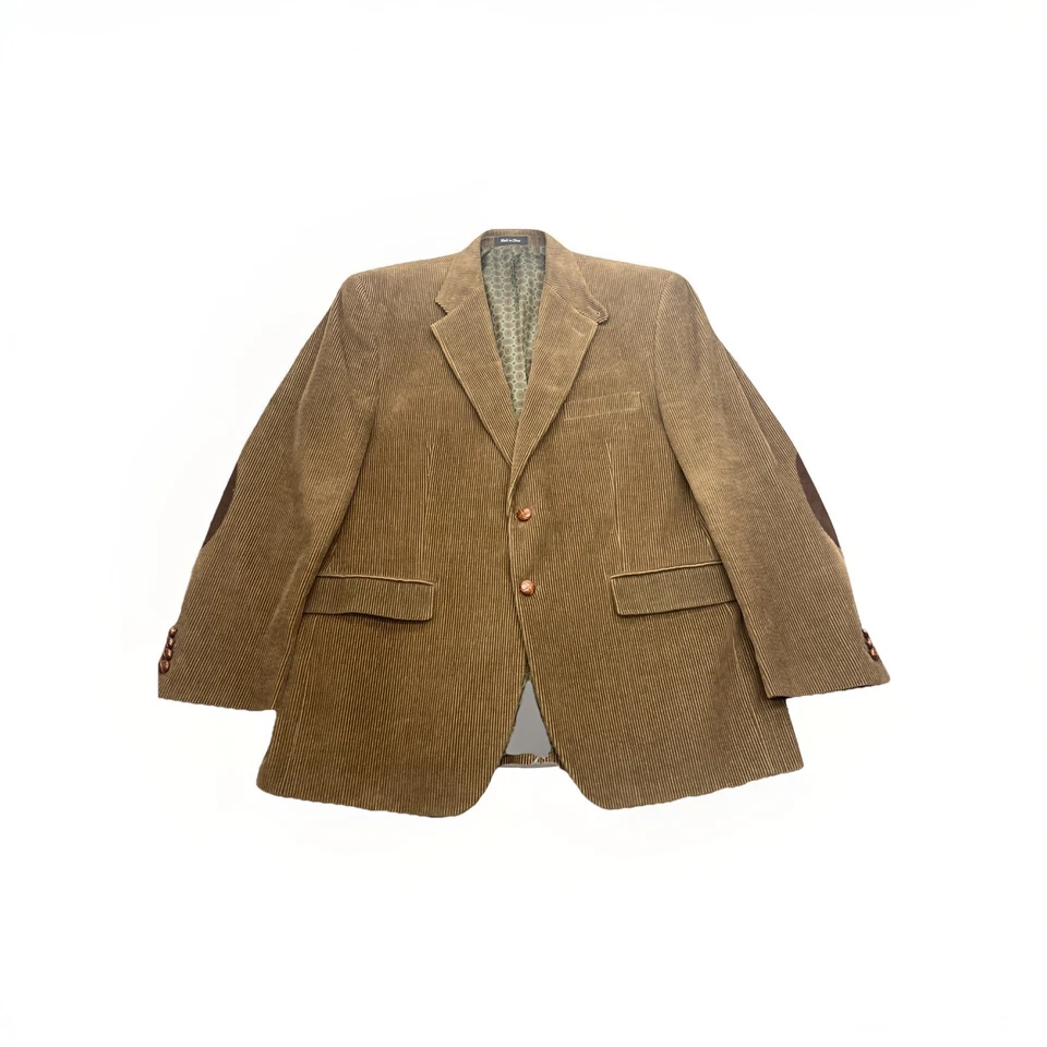 Ralph Lauren Suit Blazer Men 42R Corduroy Brown Elbow Patch Professor Hipster ￼ - Image 2 of 4