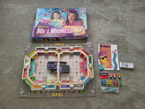 Vintage 1989 Mall Madness Electronic Board Game Milton Bradley READ DESCRIPTION