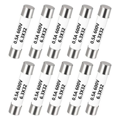 PENGLIN 10PCS DMM Fuses Fast Blow 0.5A 600V, Digital Multimeter White 