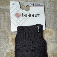 Women  s One Size Isotoner Cable Stripe Knit Gloves Black