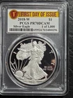 2018 W $1.00 American Eagle Silver Dollar PCGS Graded PF70 DCAM 1 of 1000