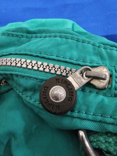 Kipling Crossbody Bag Purse Awesome Green Nylon Strap/many Pockets - Picture 12 of 16