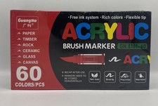 Guangna Acrylic Paint Markers,60 Colors with Direct-Liquid Ink Control System