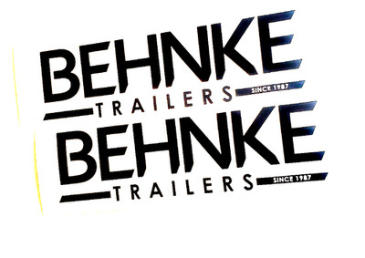 BEHNKE TRAILER Decals Stickers (Set of 2) gloss BLACK 24'' fast USA