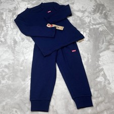 Levis 2 Piece Set Shirt Pants Toddler Size 3T Navy Blue Waffle Knit L/S NWT 40 