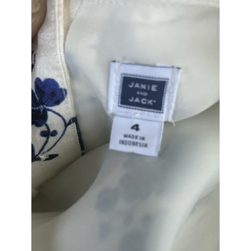 Vestido Janie & Jack Marfil Azul y Verde Floral Ocasión Especial Vacaciones 4 - Imagen 6 de 8