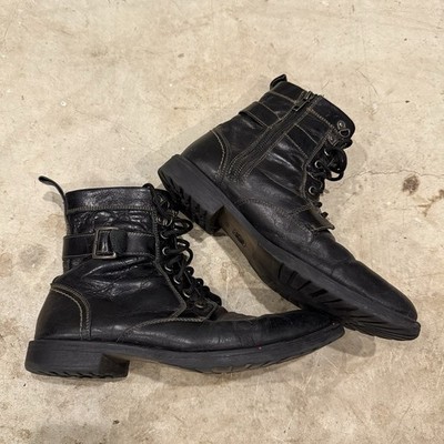 Aston Grey Collection Rockcastle 2 Black Leather Lace Up Zip Boots