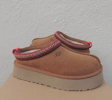 UGG TAZZ CHESTNUT SUEDE PLATFORM SLIPPERS SHOES, WOMEN US 11/ EUR 42 ~NEW