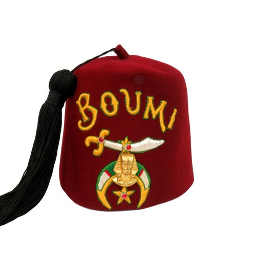 Vintage Fez Hat Fraternal Masonic Boumi 
