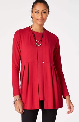 M NEW Luxurious Wearever Pleated-peplum Jacket True