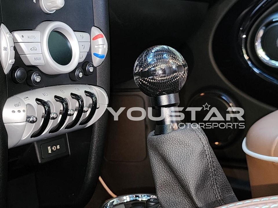 USA STOCK CARBON FIBRE MANUAL GEAR KNOB MINI R50 R52 R53 R56 54 F56 F60 ...