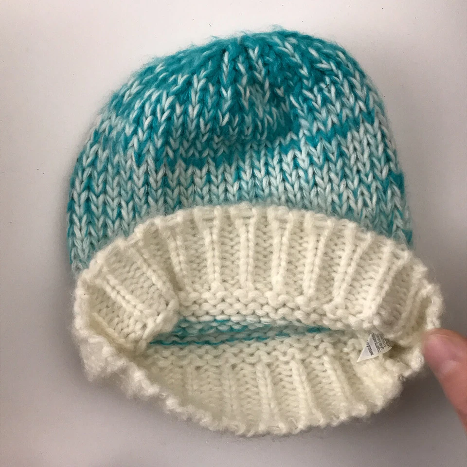 Sombrero de invierno Mossimo Supply Co tejido verde azulado y blanco Foto 3 de 4