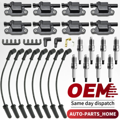 #ad 8 set Performance KIT 41 962 Spark Plugs UF413 Ignition Coils Wire Set For Chevy $80.92
