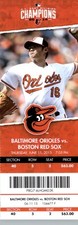 Boston Red Sox vs Baltimore Orioles 4/26/2015 Full Ticket - Wei-Yin Chen ..