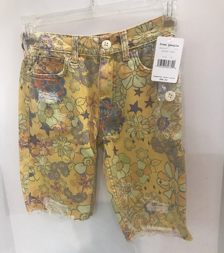 We The Free By Free People Alani Cut Off Shorts Ladies Size 24 Yellow NWT $88 - Picture 5 of 12