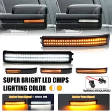 Smoked Sequential LED Side Mirror Turn Signal Lights For 09-14 Ford F-150 Raptor