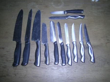 Farberware lot Two partial sets of 12 Knives 13 inches to 8 1/2 inches