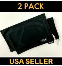 2 Pack Oakley Sunglass Eyeglass Microfiber Cleaning Cloth Pouch Soft Case Black
