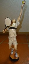 Holzfigur Tennisspieler aus Südtirol 30 cm Holz geschnitzt bemalt