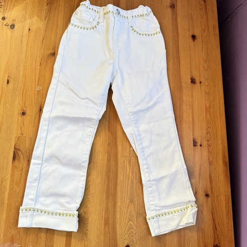 Matilda Jane Enchanted Garden Logan Cropped Straight Leg White Jeans Girls 8 - Picture 2 of 7