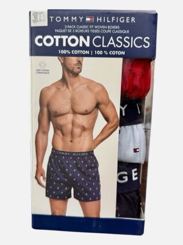 Tommy Hilfiger Men’s Logo Woven Boxer 3-Pack Large