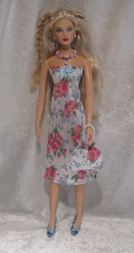 Made to fit 15½" JAKKS PACIFIC #42 Handmade Dress, Purse, Necklace, Earrings Set
