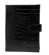 Photo Album Brag Book Leather Cover 20 4x6" Photos Graphic Image Crocodile Black