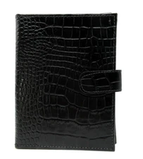 Photo Album Brag Book Leather Cover 20 4x6" Photos Graphic Image Crocodile Black