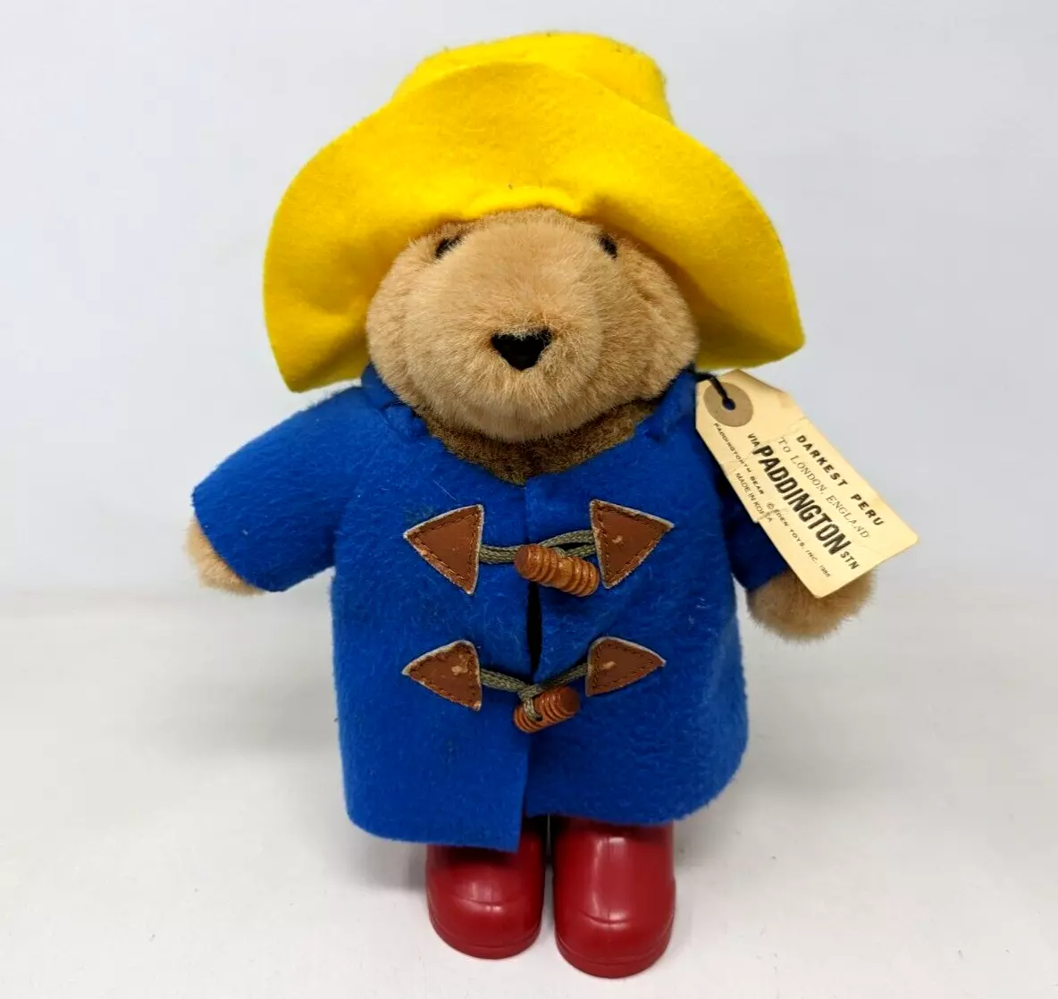 VTG 1988 Eden Paddington Bear Musical Stuffed Animal Plush Toy Korea WT22