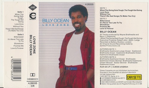 Billy Ocean Love Zone 1986 Germany Cassette NM - Picture 1 of 5