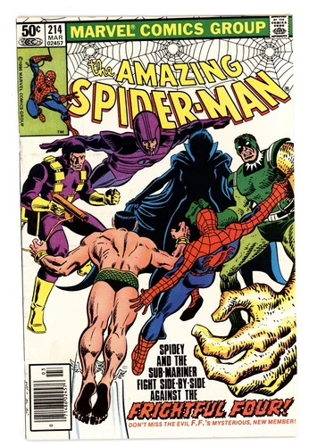 Amazing Spider-Man #214 VF 8.0 1980 Newsstand Edition Team-Up with Sub-Mariner