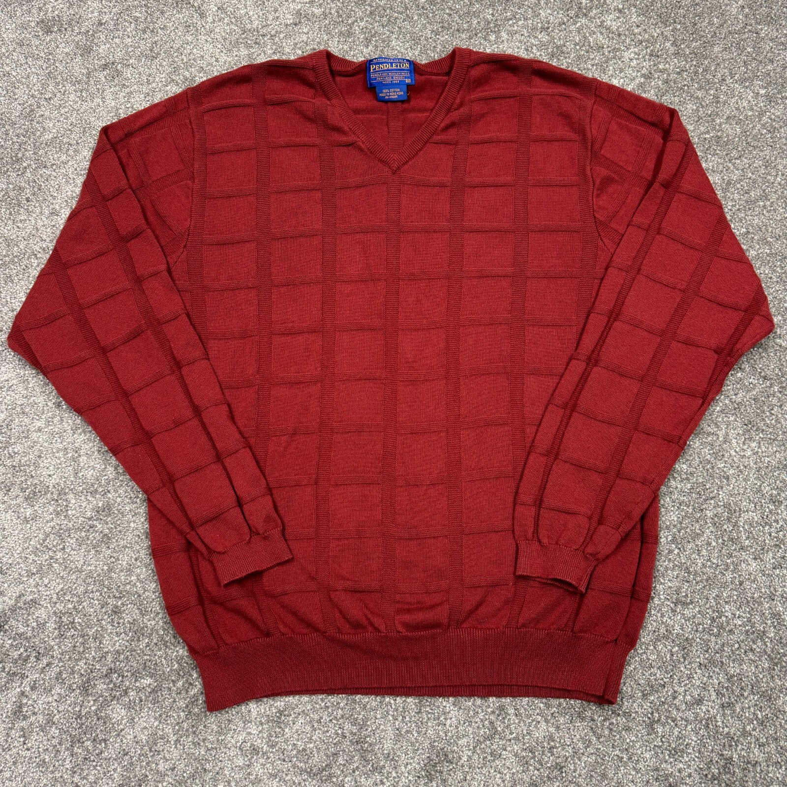 Pendleton Sweater Men Medium Red Pullover Washabl… - image 2
