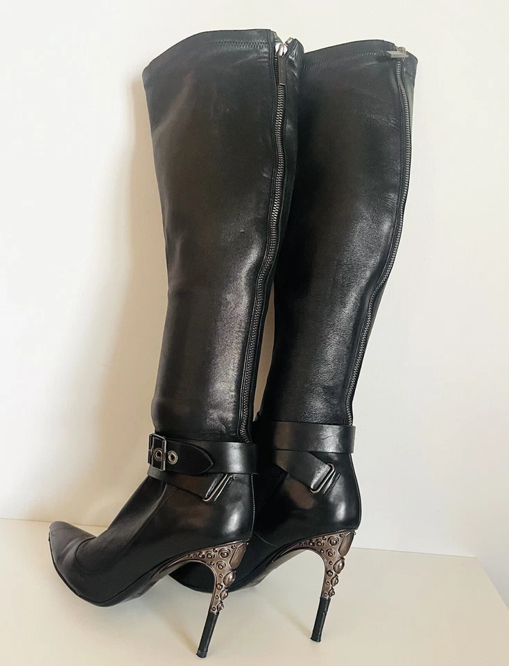 Botas hasta la rodilla de cuero elástico BALDAN Hechas en Italia $1375 para mujer EU37 Foto 4 de 4