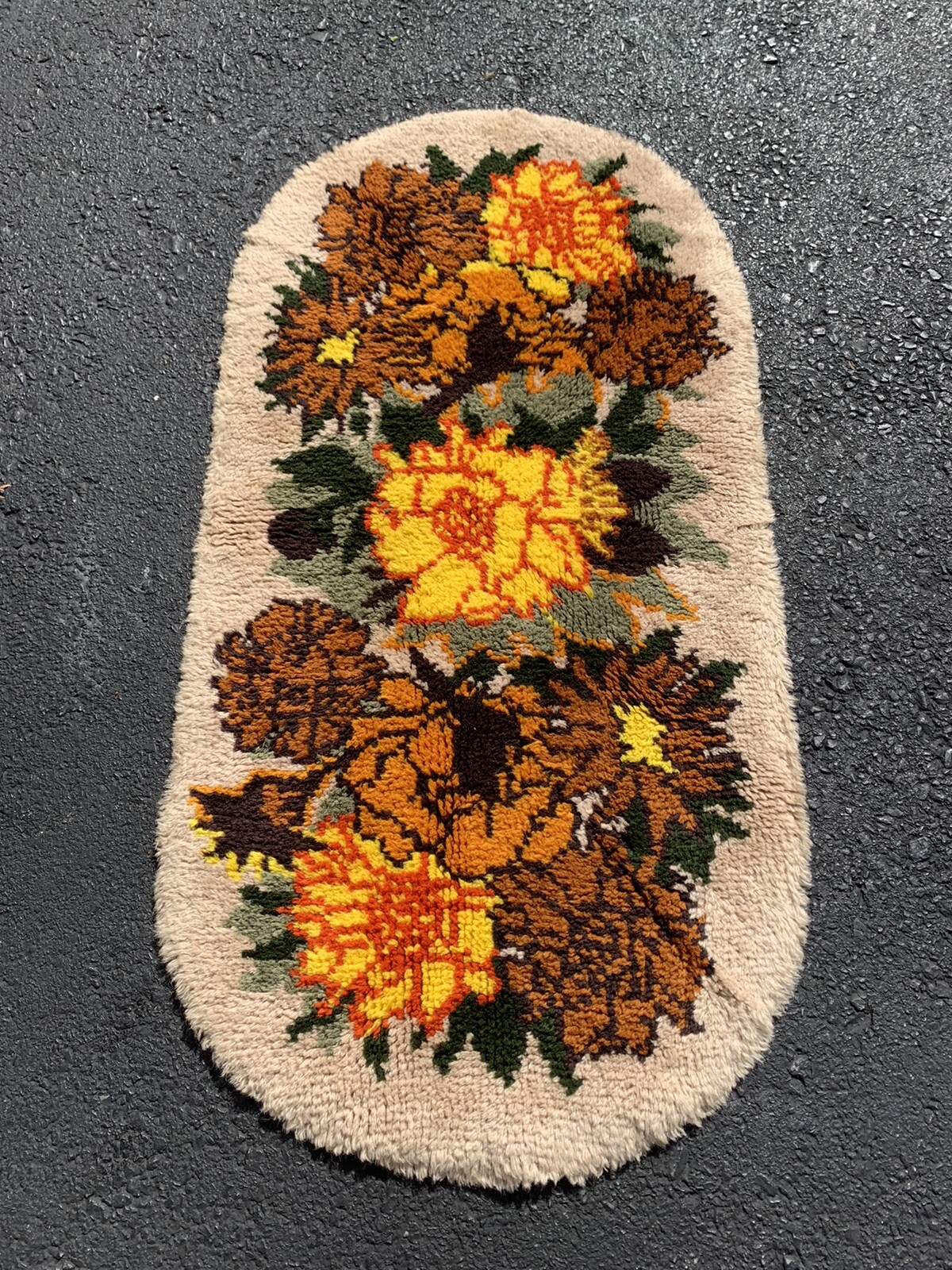 Vintage 70s 80s Flower Latch Hook Rug Shillcraft 2’x 4’ STUNNING eBay