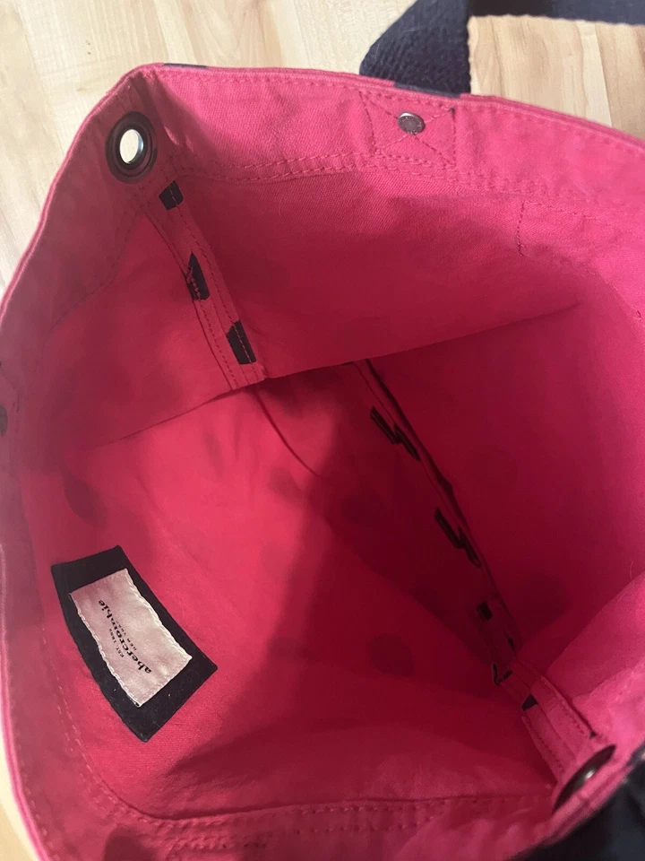 Bolso de Mano Y2K Vintage RARO Preppy Abercrombie Rosa y Azul Marino Lunares Foto 4 de 4